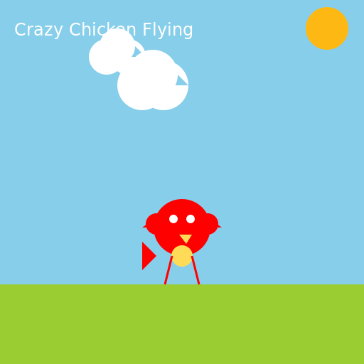 Crazy Chicken Flying - DrawGPT
