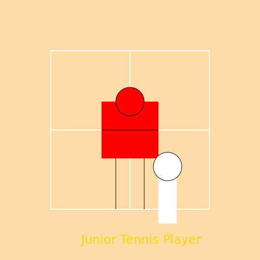 Junior Tennis Player on Sand Playground - DrawGPT