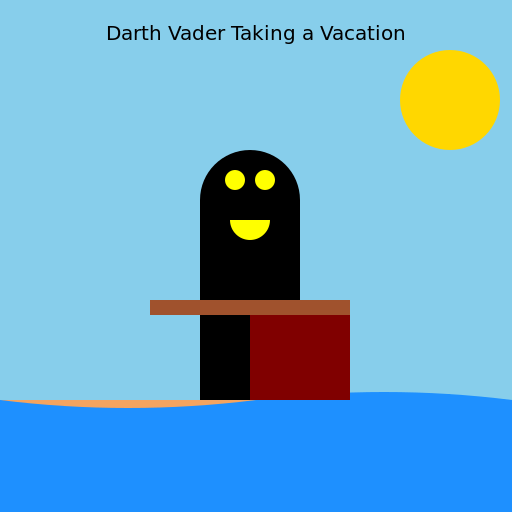 Darth Vader Taking a Vacation - DrawGPT