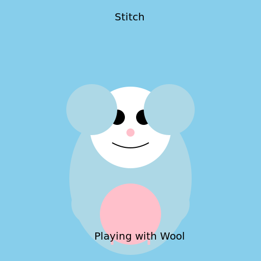 Disney Stitch Playing with Wool - DrawGPT
