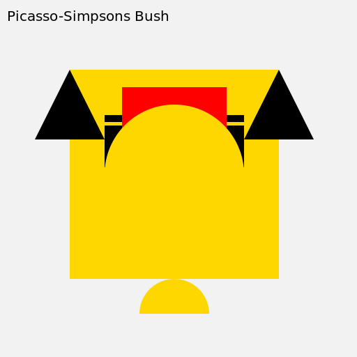 George Bush in Picasso-Simpsons Style - DrawGPT