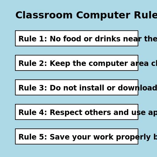 Classroom Computer Rules Banner - DrawGPT