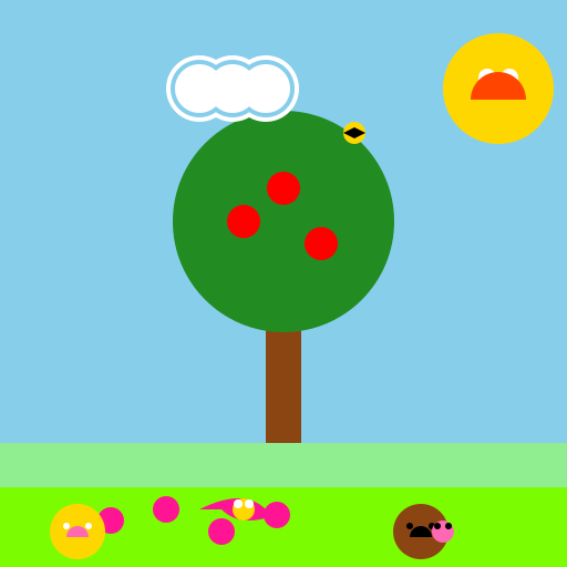 A Garden with an Apple Tree - DrawGPT