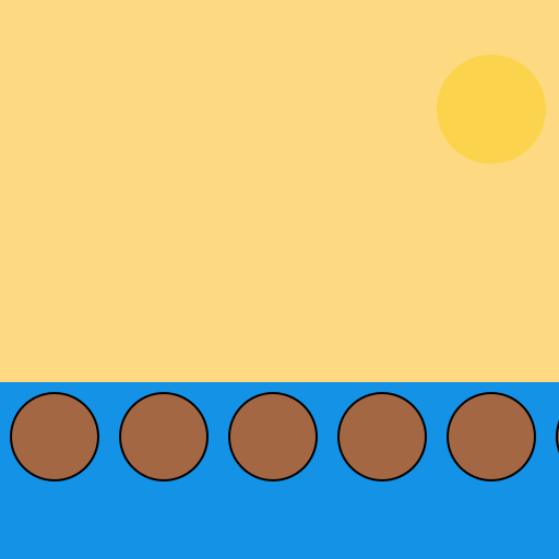 Many Dogs Sitting at the Beach in One Line - DrawGPT