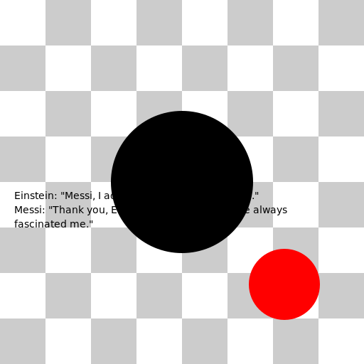 Einstein and Messi playing chess and having a conversation - DrawGPT