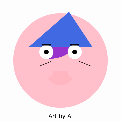 Girl with Purple Hair and Blue Hat - DrawGPT