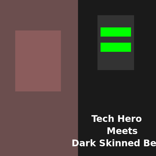 Tech Hero Meets Dark Skinned Beauty - DrawGPT