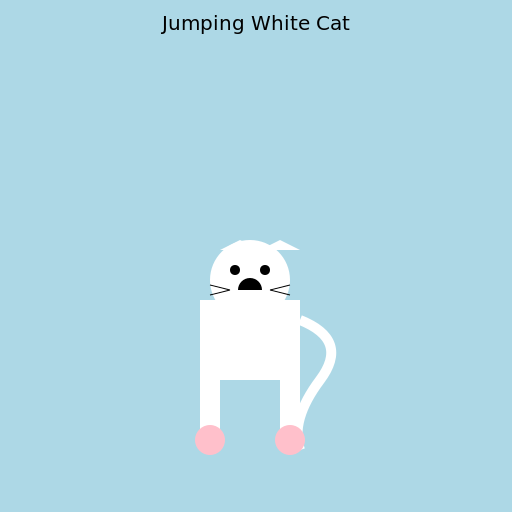Jumping White Cat - DrawGPT
