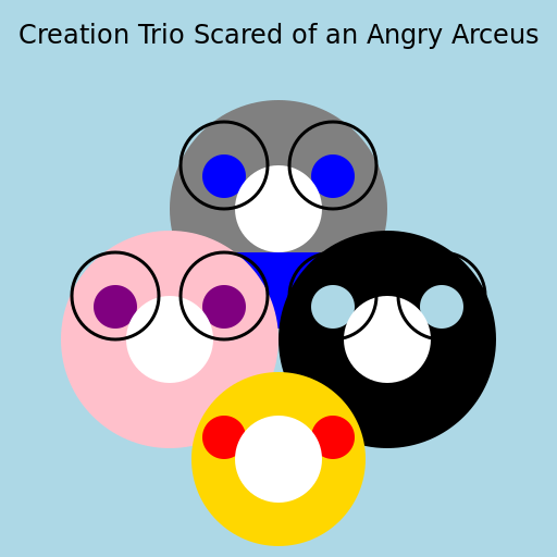Creation Trio Scared of an Angry Arceus - DrawGPT