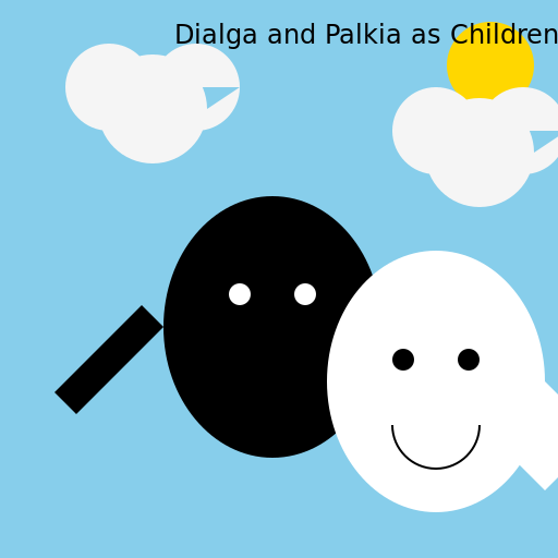 Dialga and Palkia as Children - DrawGPT