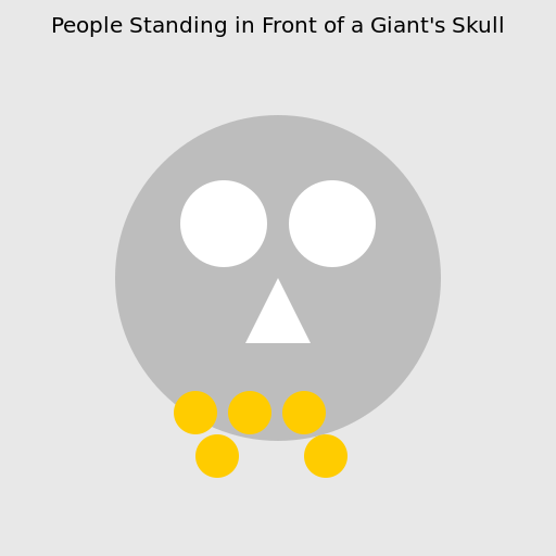 People Standing in Front of a Giant's Skull - DrawGPT