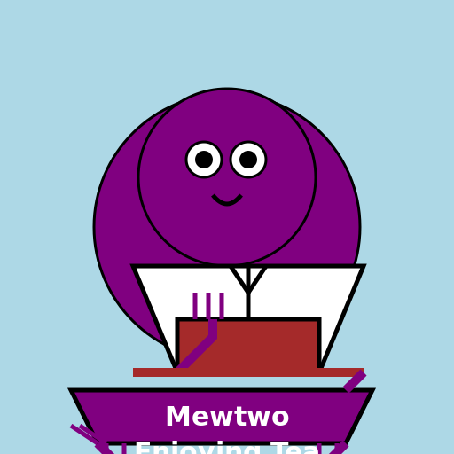 Mewtwo Sipping Tea - DrawGPT