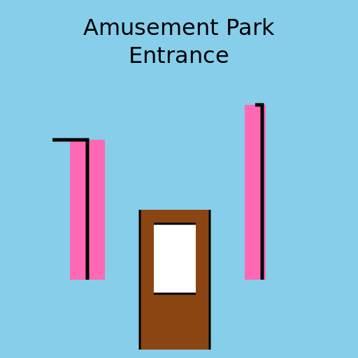 Seven-Year-Old Boy at the Amusement Park Gate - DrawGPT