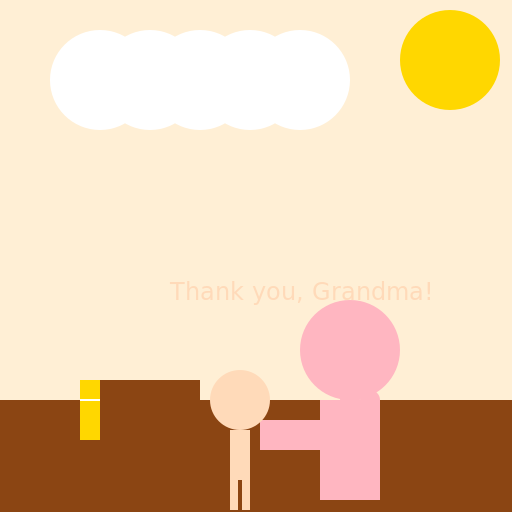 Grandmother gifting son a guitar in his childhood - DrawGPT