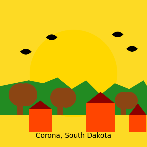 Peaceful Sunset in Corona, South Dakota - DrawGPT