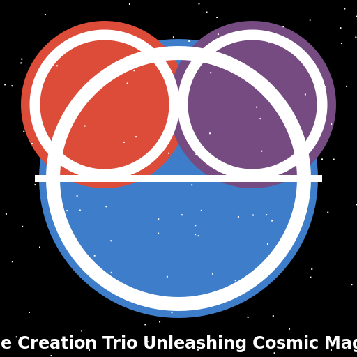 The Creation Trio Unleashing Cosmic Magic - DrawGPT