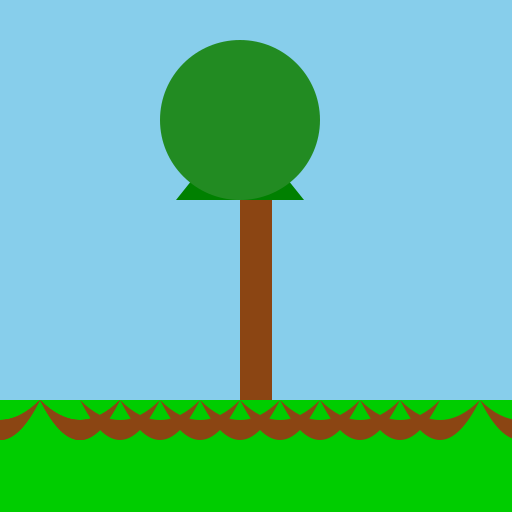 Oak Tree with Roots - DrawGPT