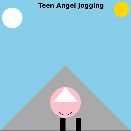 Teen Angel Jogging on a Mountain Path - DrawGPT