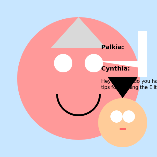 Palkia in Human Form Talking to Champion Cynthia - DrawGPT