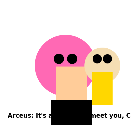 Arceus in Human Form Talking to Champion Cynthia - DrawGPT