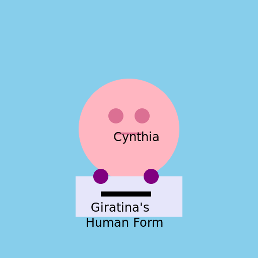 Champion Cynthia curious of Giratina's human form - DrawGPT