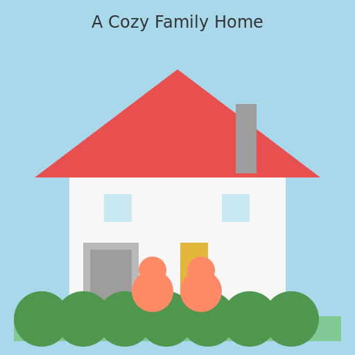 Two-Level Family Home with Garage and Garden - DrawGPT