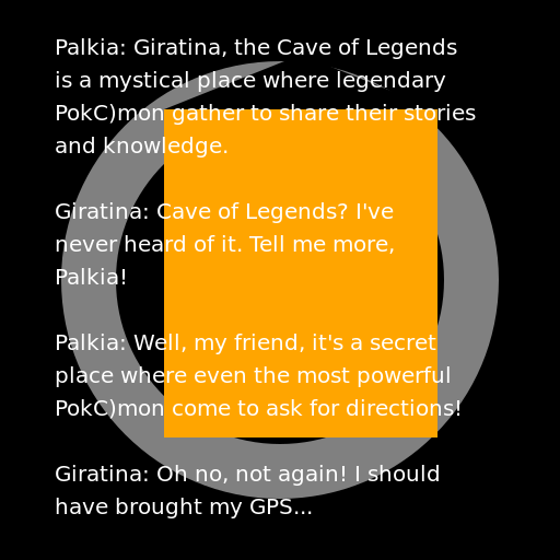 Palkia Explains the Cave of Legends to Giratina - DrawGPT