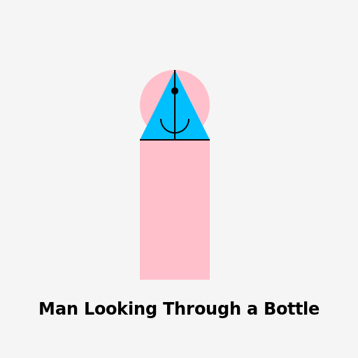 Man Looking Through a Bottle - DrawGPT