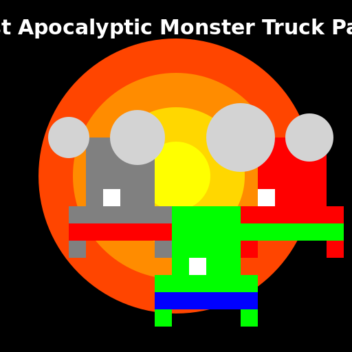 A post apocalyptic monster truck party - DrawGPT