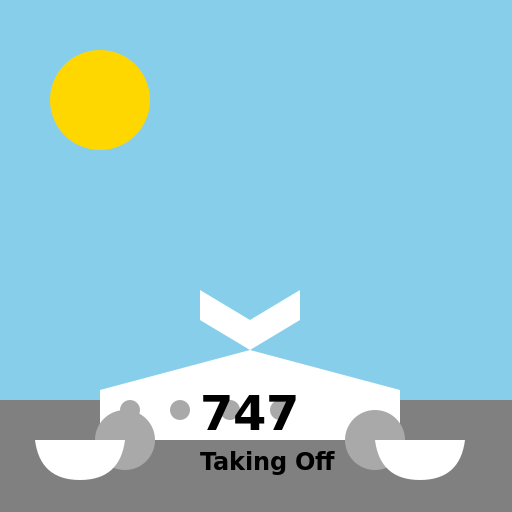 747 Passenger Jet Taking Off - DrawGPT