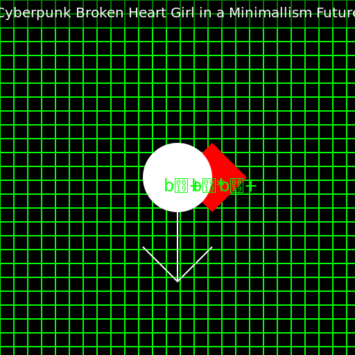 Cyberpunk Broken Heart Girl in a Minimallism Future - DrawGPT