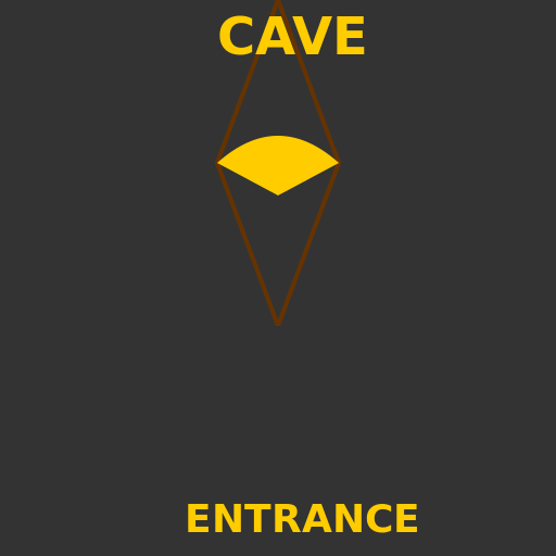 A CAVE ENTRANCE DIMLY LIT BY TORCH - DrawGPT