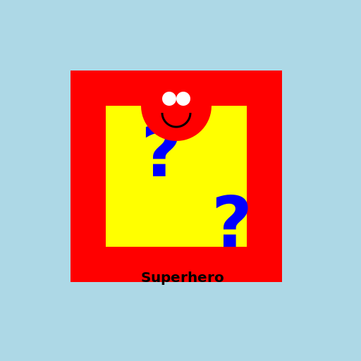 Superhero in a Colorful Spandex Suit with Question Marks - DrawGPT