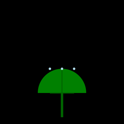 Green Umbrella on a Black Background - DrawGPT
