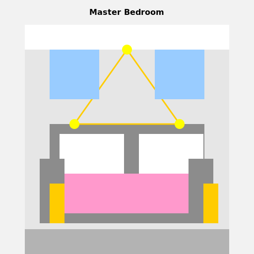 Master Bedroom with Hanging Lights - DrawGPT