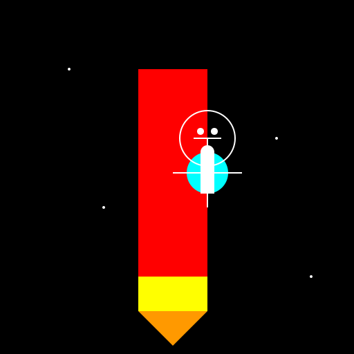 Rocket in Outer Space with Disengaging Fuselage and Floating 5-Year-Old Boy - DrawGPT