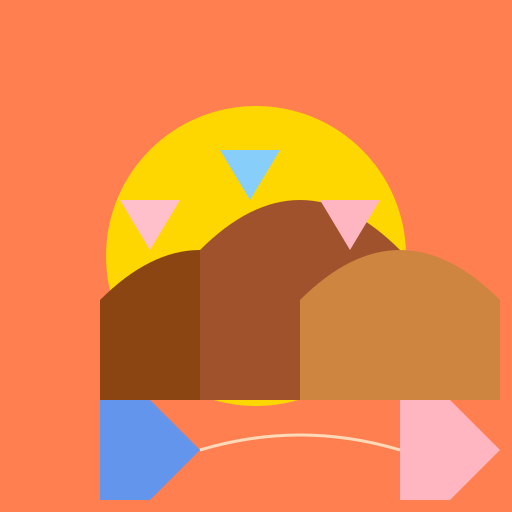 Native Women Watching the Sunset, Sharing Warmth - DrawGPT