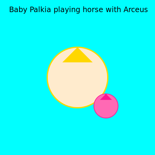 Baby Palkia playing horse with Arceus - DrawGPT