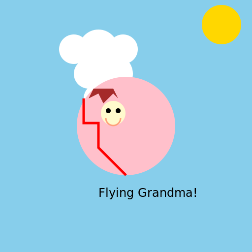 Grandma's High-Flying Adventure - DrawGPT