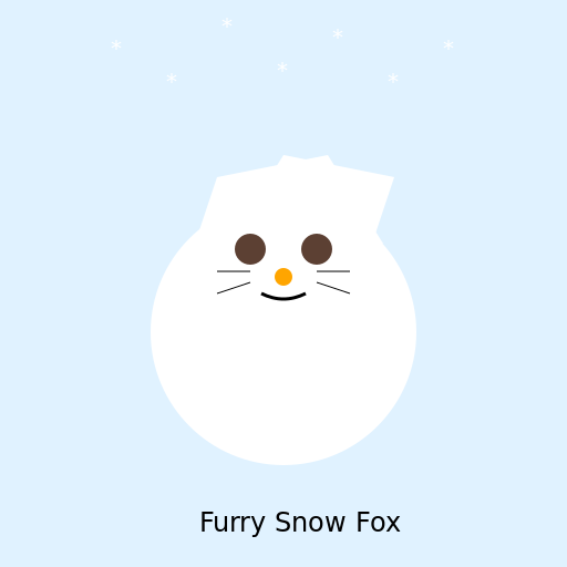 Furry Snow Fox Drawing - DrawGPT