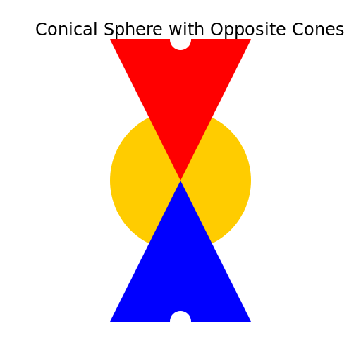 Conical Sphere with Opposite Cones - DrawGPT