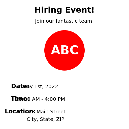 Hiring Event Flier - DrawGPT