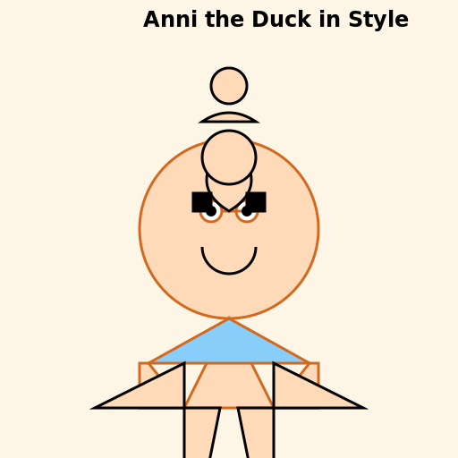 Anni the Duck in a Stylish Outfit - DrawGPT