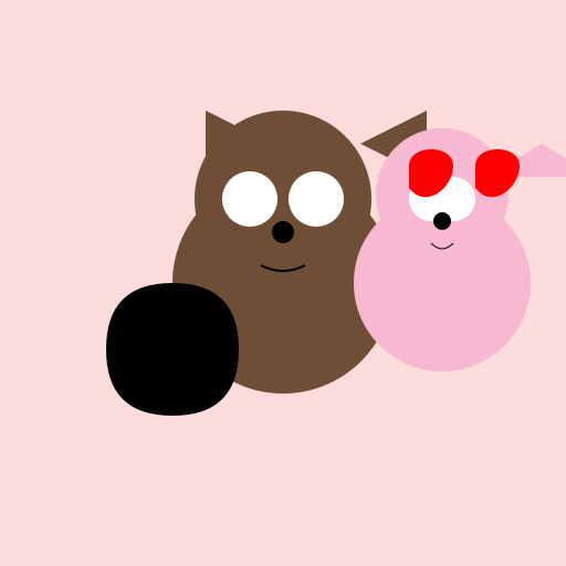 A Dog in Love with a Female Dog with Hearts - DrawGPT