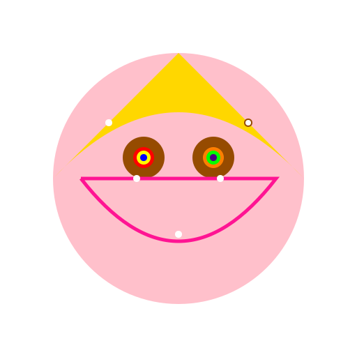 Rainbow-Eyed Girl in Pink Sequin Gown - DrawGPT