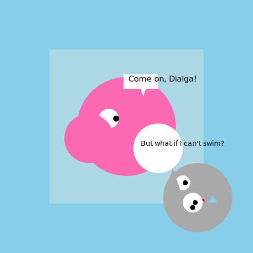 Palkia and Dialga at the Pool - DrawGPT