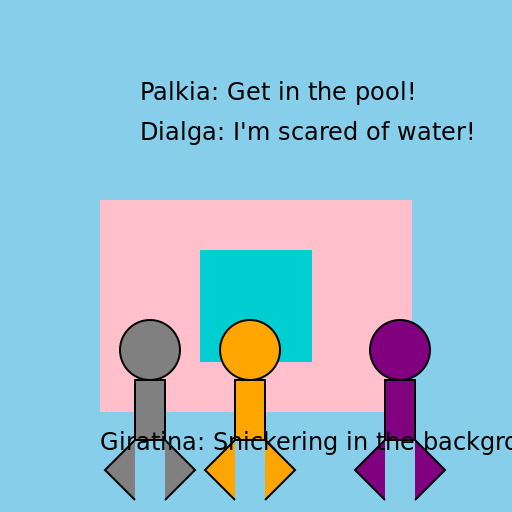 Palkia and Dialga at the Pool - DrawGPT