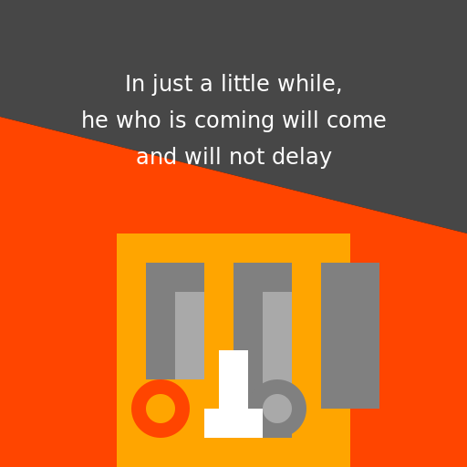 In just a little while, he who is coming will come and will not delay - DrawGPT
