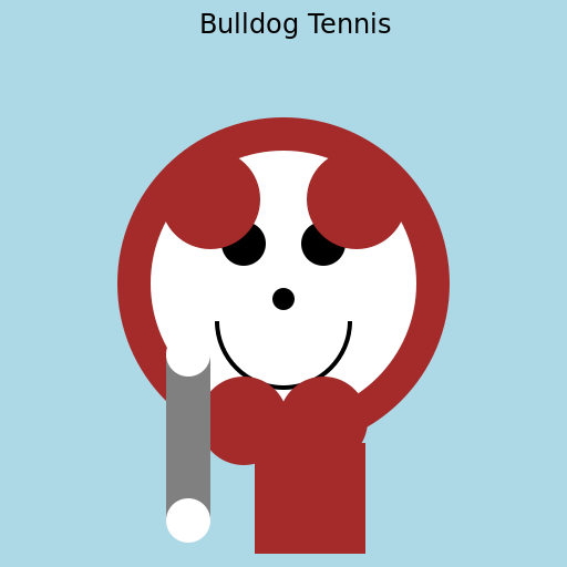 Bulldog Holding a Tennis Racquet - DrawGPT