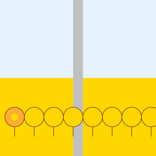 Foggy Road Through Sunflower Field - DrawGPT